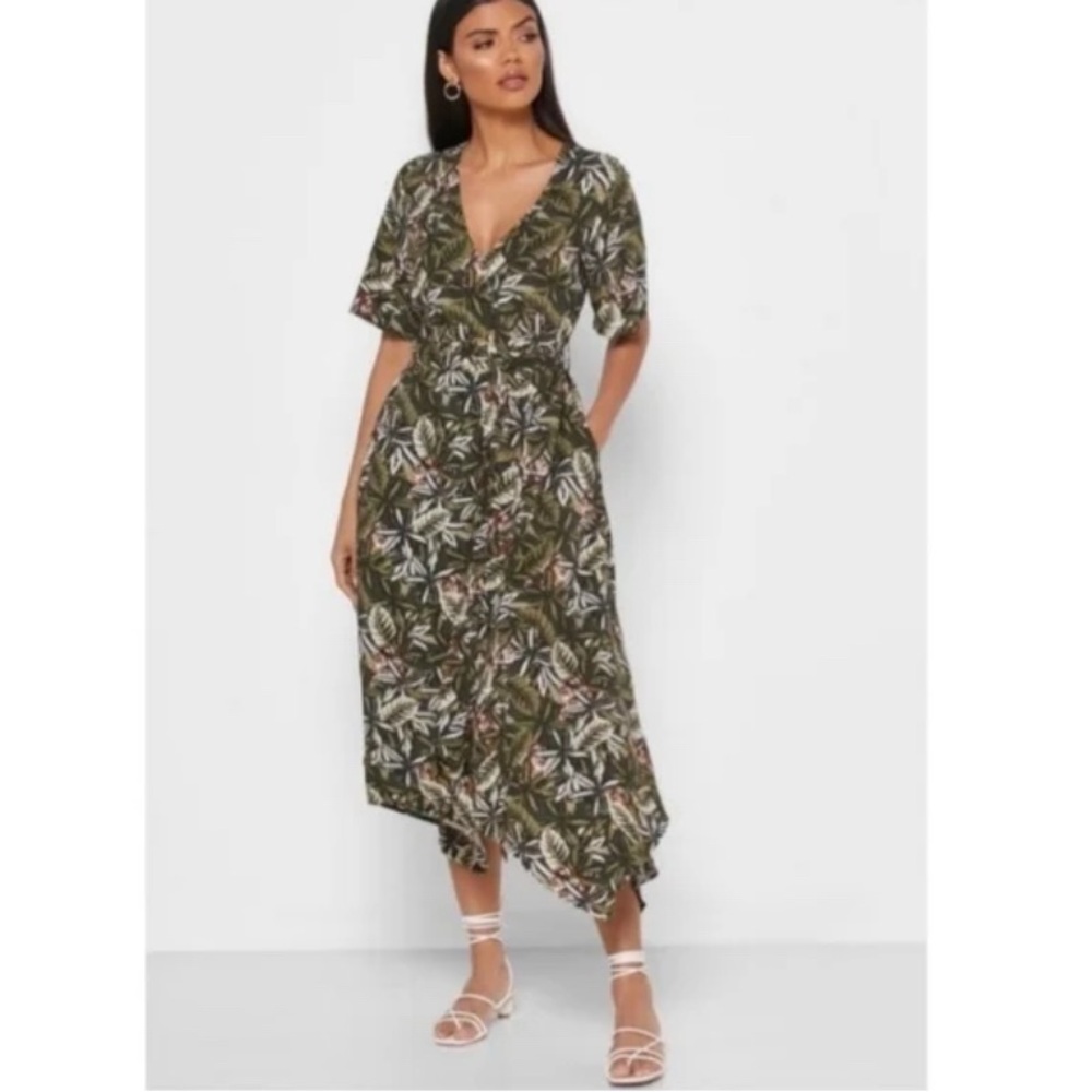 Banana Republic Tiger Jungle print wrap Midi Dress